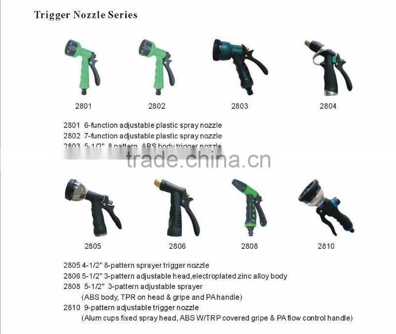 Brass nozzle trigger water spray for garden irrigaition