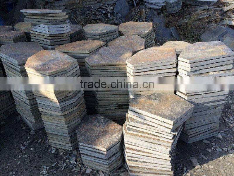 good price natural rusty crazy slate irregular shape tiles
