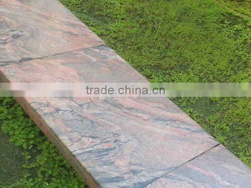 Chinese Juparana Multicolor Red Granite Outdoor Stone Chair