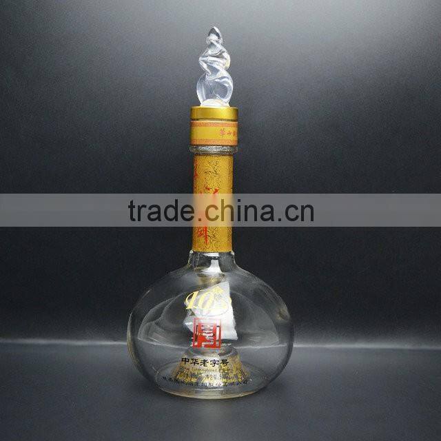 Hot sale light bulb shape clear glass bottle for liquor