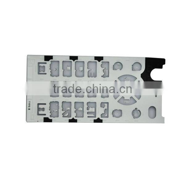 Waterproof over-molding PET sheet silicon rubber keypad with silkscreen printing for mobile phone