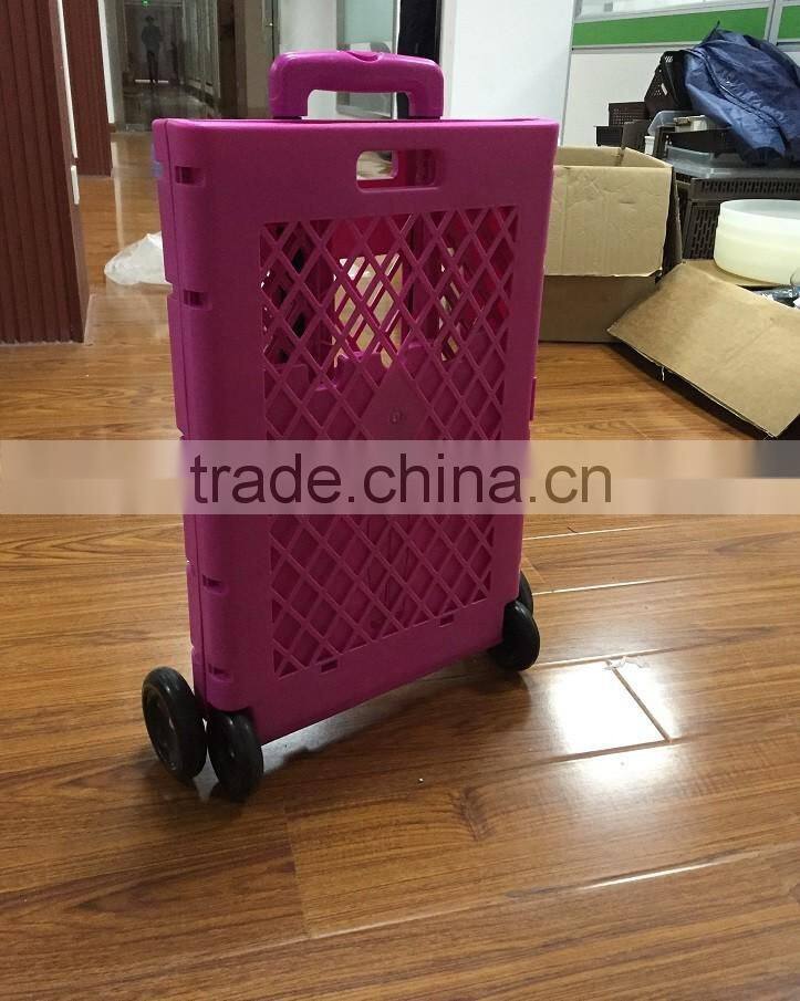Plastic and Metal Folding Shopping Carts with Wheels Folding Carts