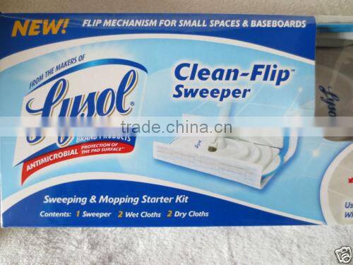 Lysol Clean-Flip Sweeper, 44-1/2" Aluminum Handle, 10-2/5" Mop Head, Blue/White clean-flip sweeper