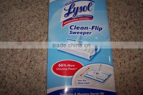 Lysol Clean-Flip Sweeper, 44-1/2" Aluminum Handle, 10-2/5" Mop Head, Blue/White clean-flip sweeper