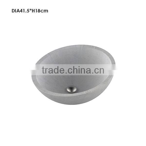 Oval shape marble finish western cement or concrete bathroom sink