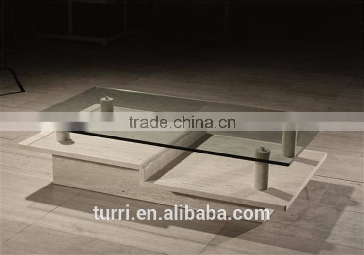 modern marble glass top corner coffee table