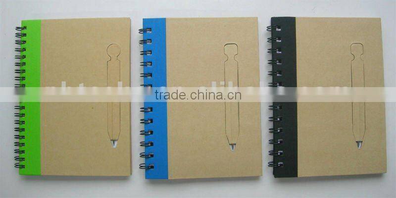 eco friendly notebook with ballpen