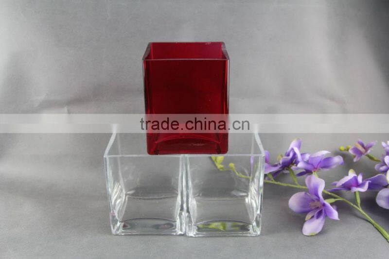 Beautiful clear glass vase with heart design