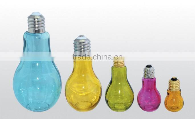 bulb shape glass spice packaging jar bottle with silver hole lid