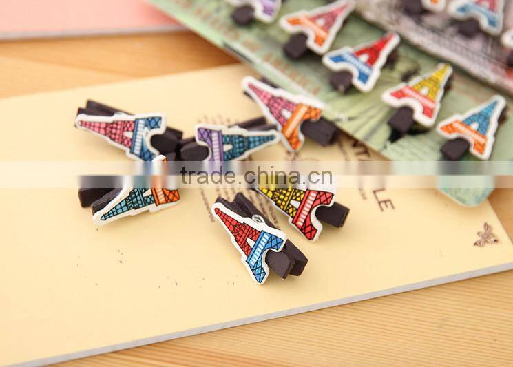 Wooden Eiffel Tower photo clip holder,memo clip