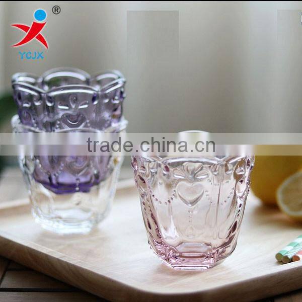 Europe type restoring ancient ways embossment crystal glass cup dessert cup