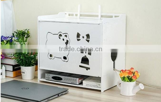 DIY PVC Multifunctional Flower Pattern Tidy Wires Power Cable Storage Organizer Box