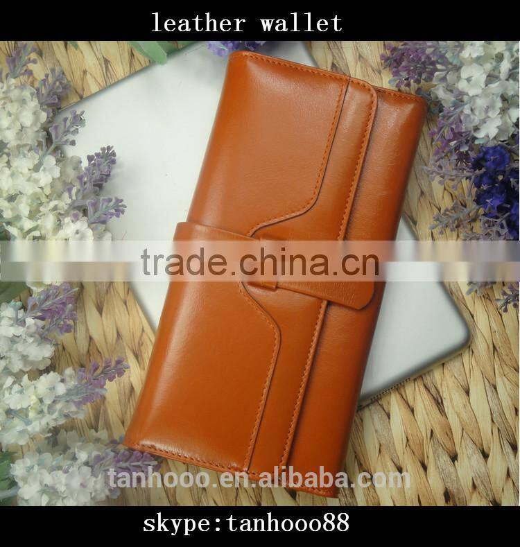 Emboss Logo Genuine Leather Ladies Wallets and Purses