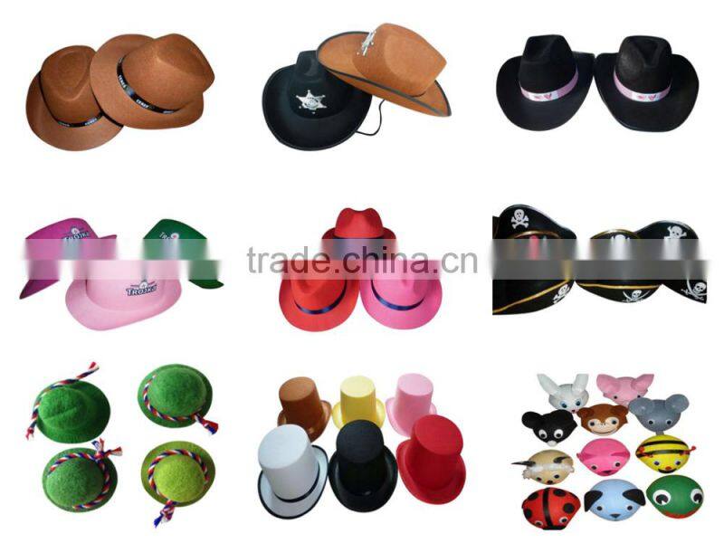 2017 new charm products custom female male fitted custom wool felt material top hat body wholesale with ribbon made in china