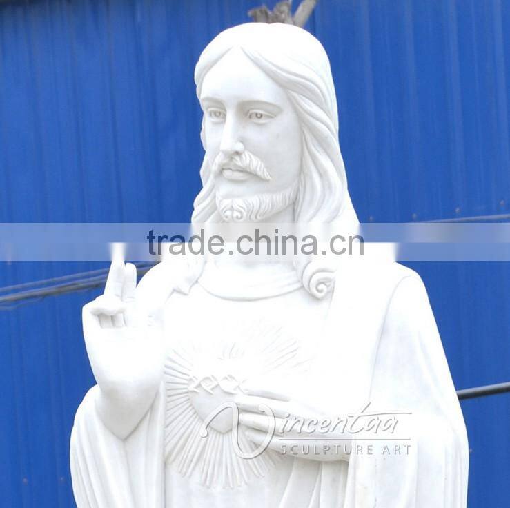 famous christian sculpture white marble meditating jesus statue