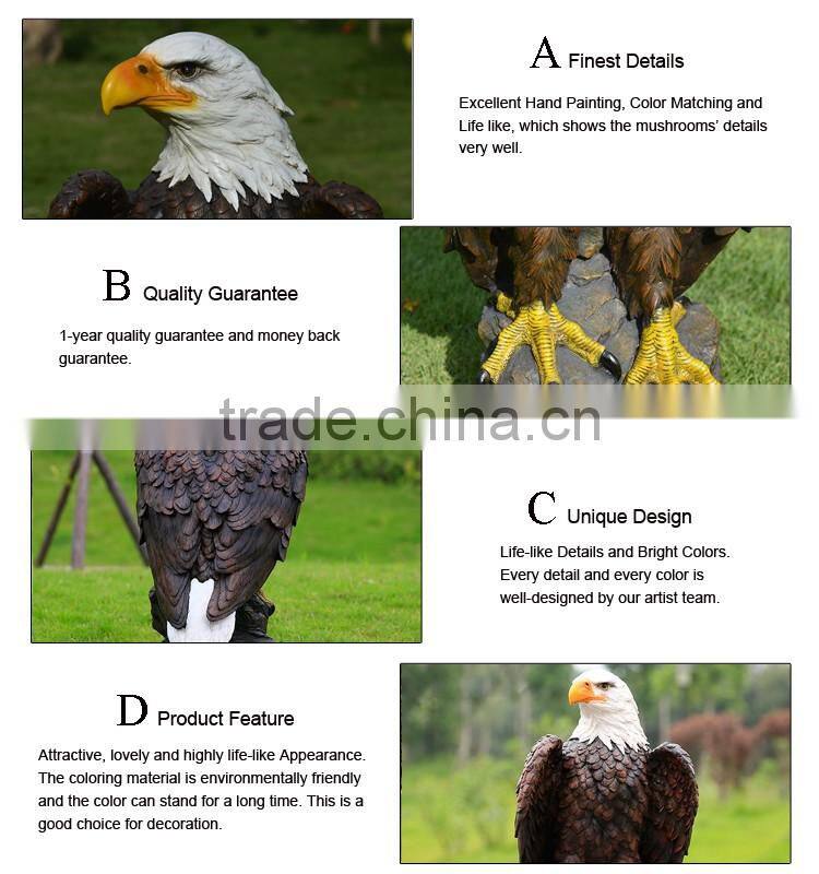 outdoor garden decoration resin craft eagle fiberglass animals for sale