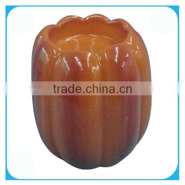 Ceramic pumpkin halloween decor candle holder