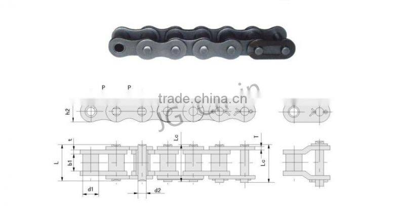 Zhejiang zhuji iso certified chain factory b series alloy steel machine parts roller chain drives