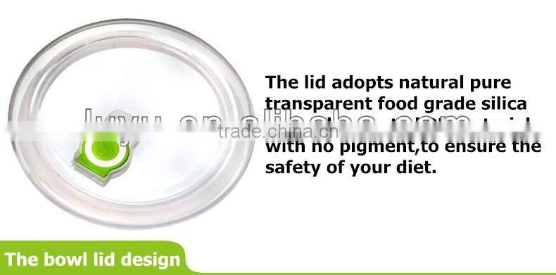 Square Glass Food Container with Smile Design Lock Lid
