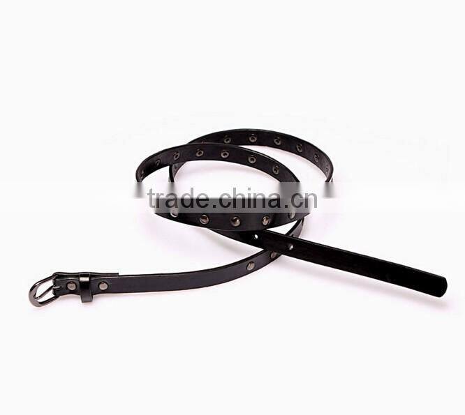 Wholesale rivets decorated D buckle sex girl thin PU knot waist belt
