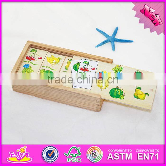 2016 New and popular children wooden cartoon domino W15A064
