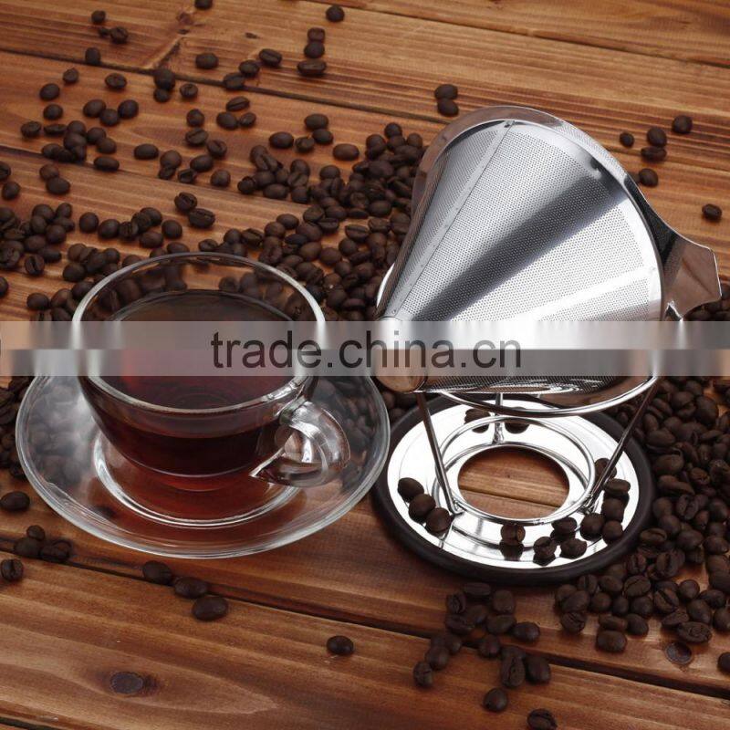 Coffee Dripper Pure Over Coffee Maker Permanent Reusable Stainless Steel Coffee Filter