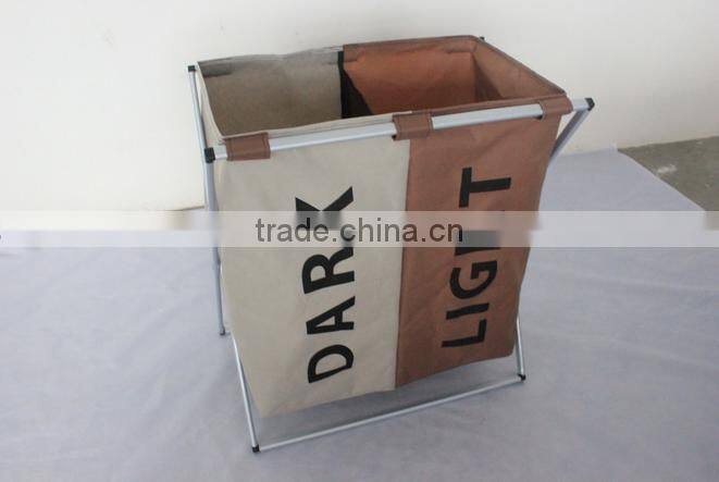 Home and hotel usage double laundry sorter /2 fashionable light and dark basket for laundry