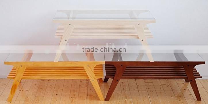 Home Furniture Tempered Glass High Quality Wooden Coffee Table