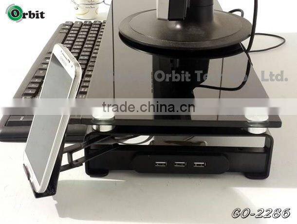 Simple design metal legs for wooden dock holder TV monitor riser stand