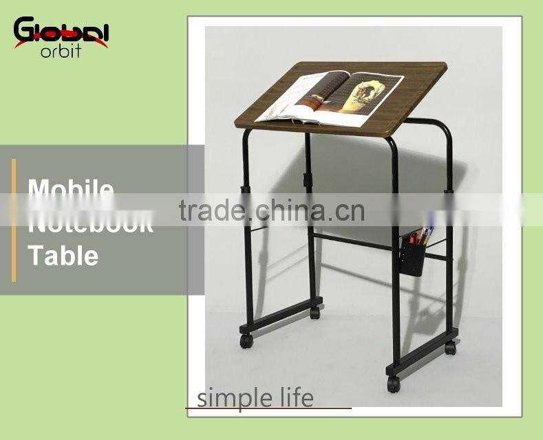 Workstation Steel Frame Rolling Computer Desk With Silding Keyboard Shelf