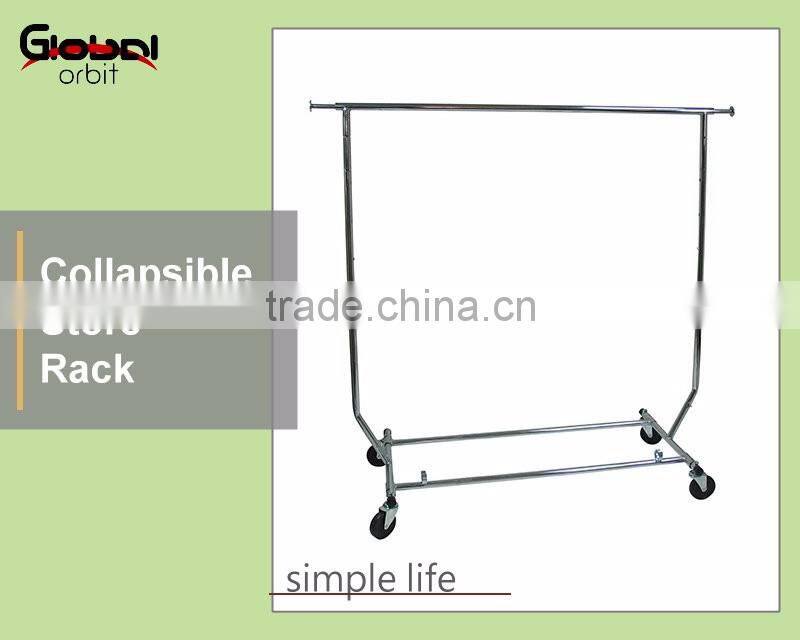 Steel Adjustable Arm Store Fixture Display Stand 4 Way Garment Hanging Rail