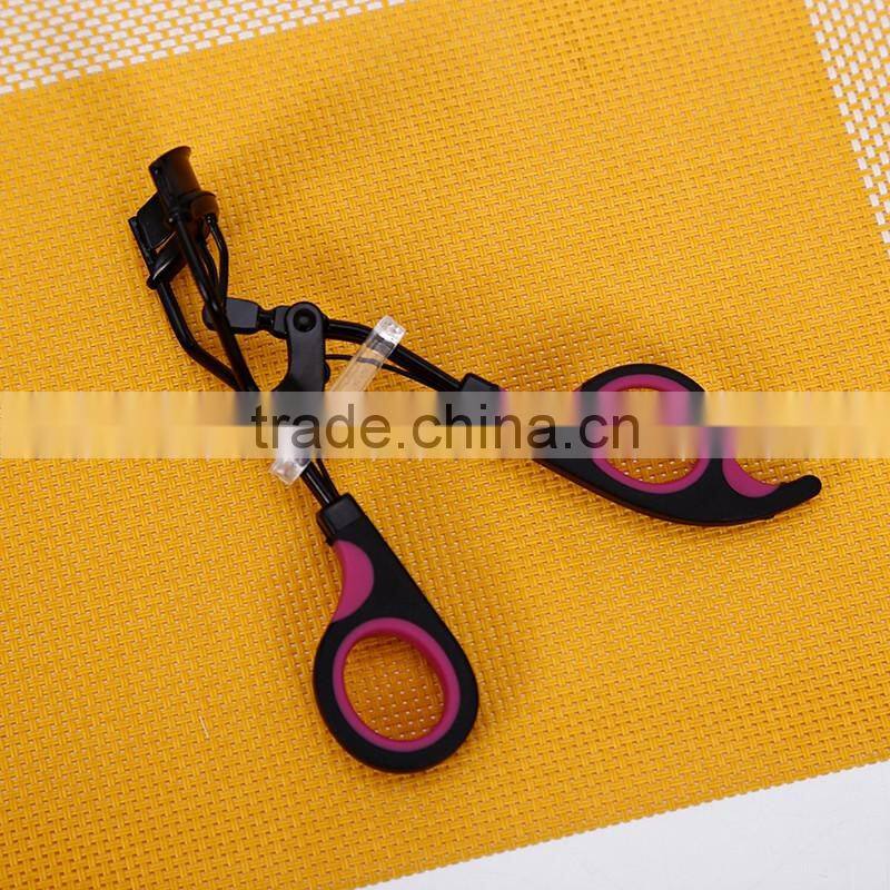 Fashional top quality rubber plastic soft handle double colors women eyelash curl