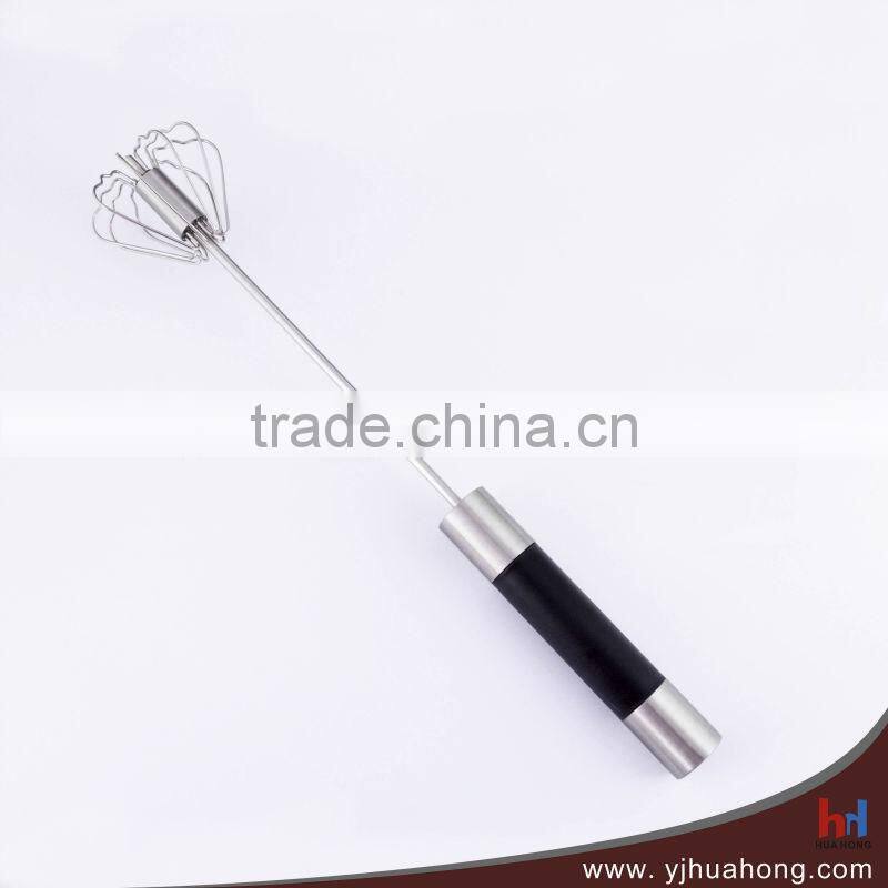 Silicone rotary whisk with non-slip grip handle (HEW-63)