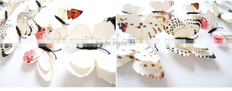 Bilayer 3D Butterfly Wall Sticker Double-deck Butterflies Decor Wall Sticker Decorative Twin-layer