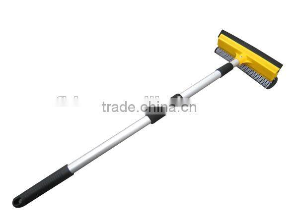 Rubber sponge wiper aluminum extended long handle window squeegee