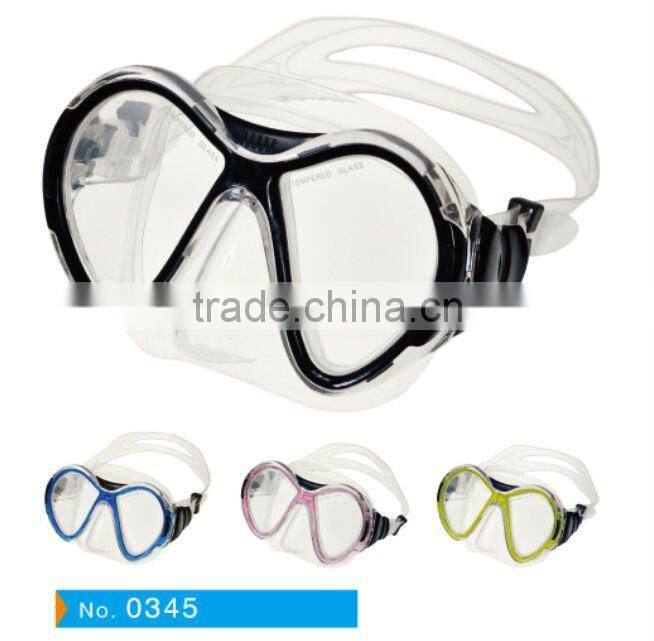 Safety tempered glass silicone waterproof cheap diving masks