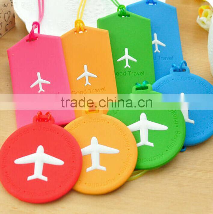 Custom Round Shaped Bulk Silicone Luggage Tag for travel