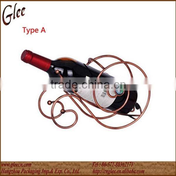 Stainless steel metal wine bottle holder