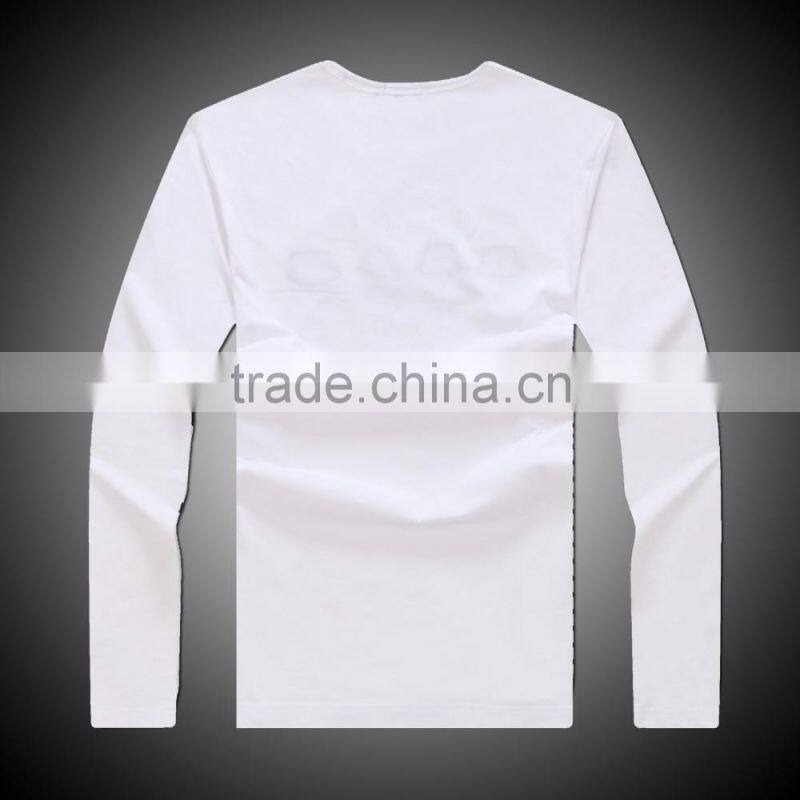 Men's long sleeve t shirt( 95%cotton 5%spandex )digital t shirt printing machine