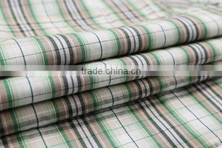 plaids 100% Organic Cotton Yarn dyed shirt, Men casual short sleeve shirt
