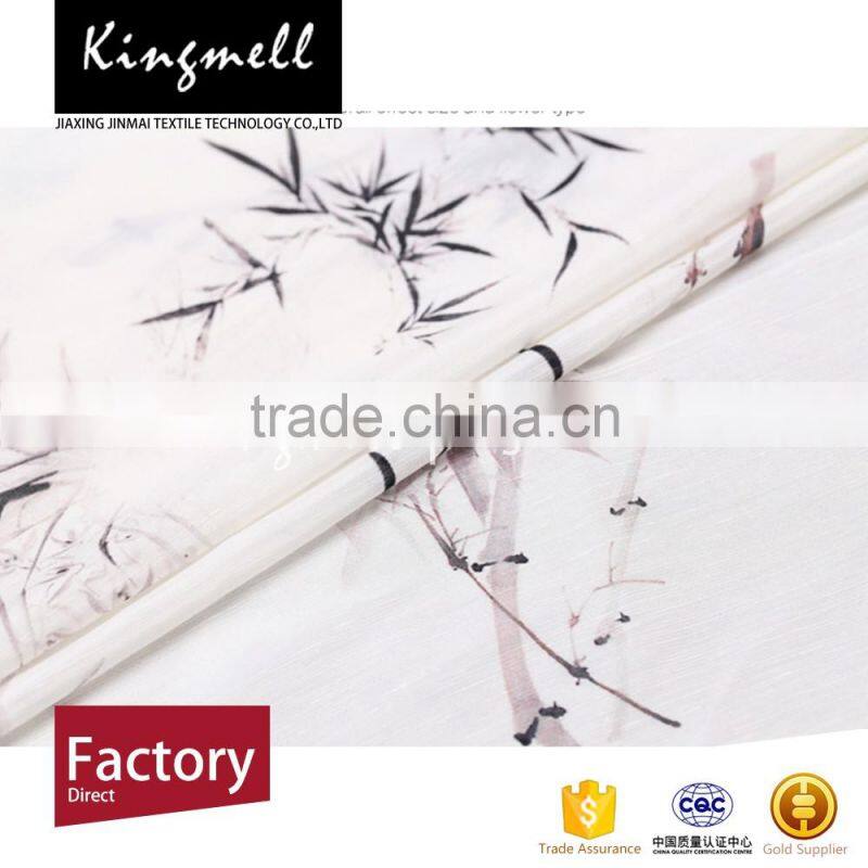 Factory direct white silk linen blend fabric for custom digital print