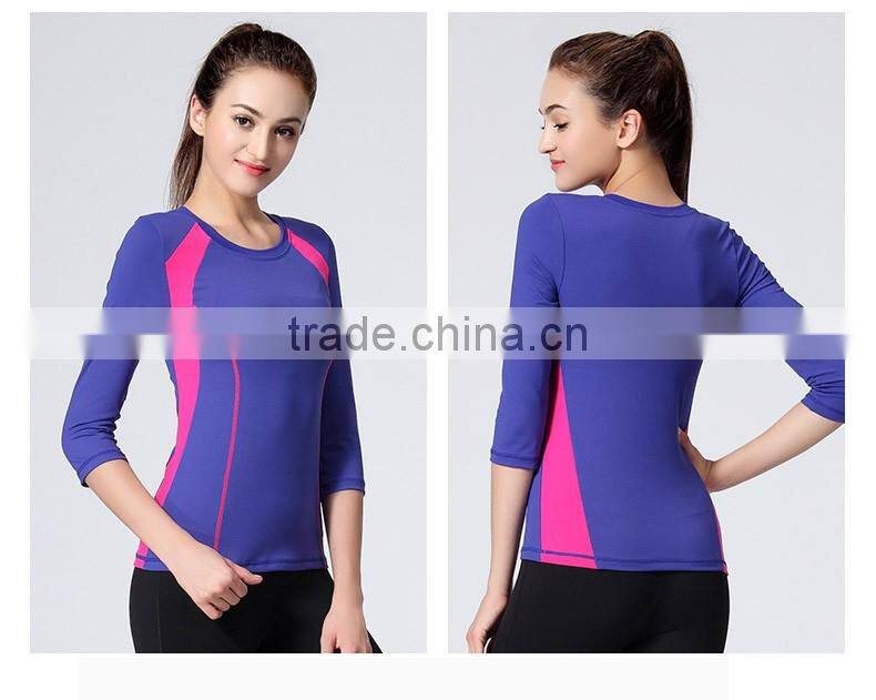 2016 top sports top long sleeve two colors yoga fitness shirts quick dry yoga wear