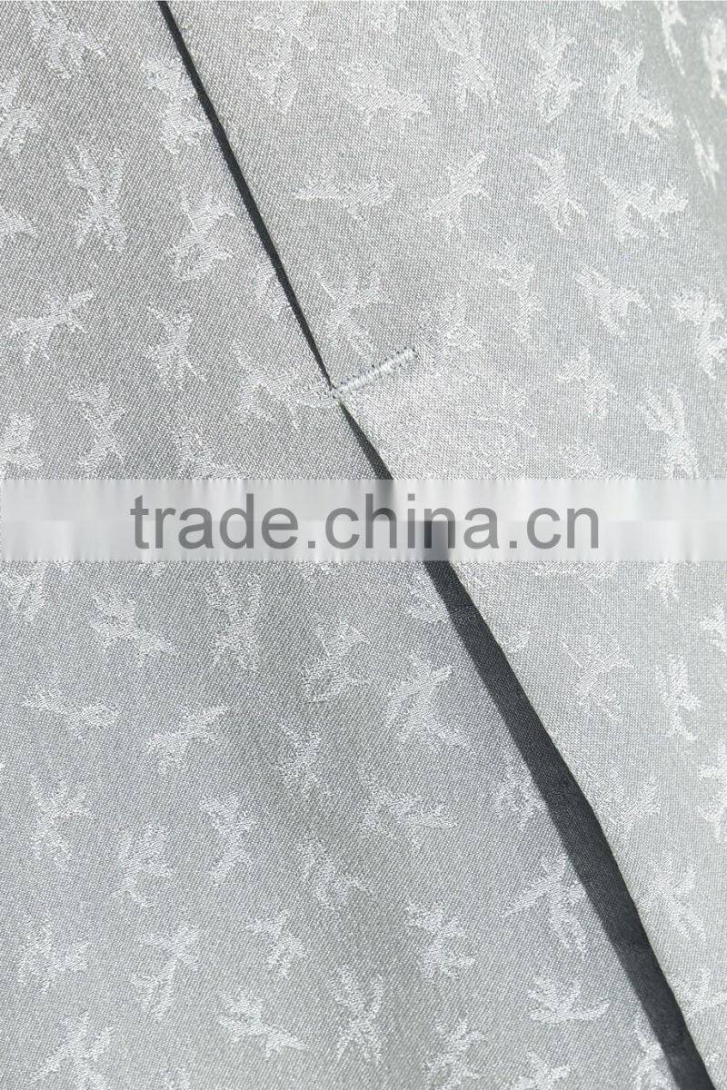 Latest Metallic Gray-green Long Sleeve Wrap Effect Silk-Jacquard Mini Dress Design Pictures Names Of Ladies Dresses HSD5932