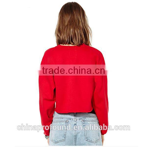 Long Sleeve Crop Tops Sweatshirts For Women Wholesale Cropped Sweatshirts With Printing Logo