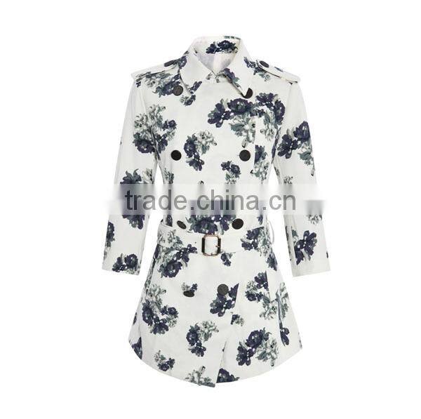 2015 new style fashion flora printed stand collar long sleeve formal mature ladies office wear dresses dress