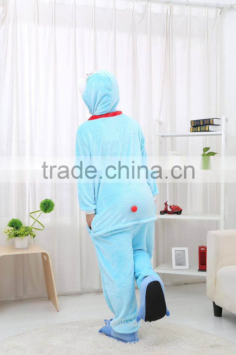 flannel cartoon adult animal jumpsuit animal pajamas jumpsuit doraemon design