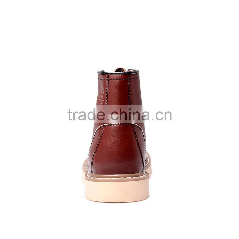 Autumn men leather high top casual shoes sample for adults, winter high upper worker shoes casual brand from china