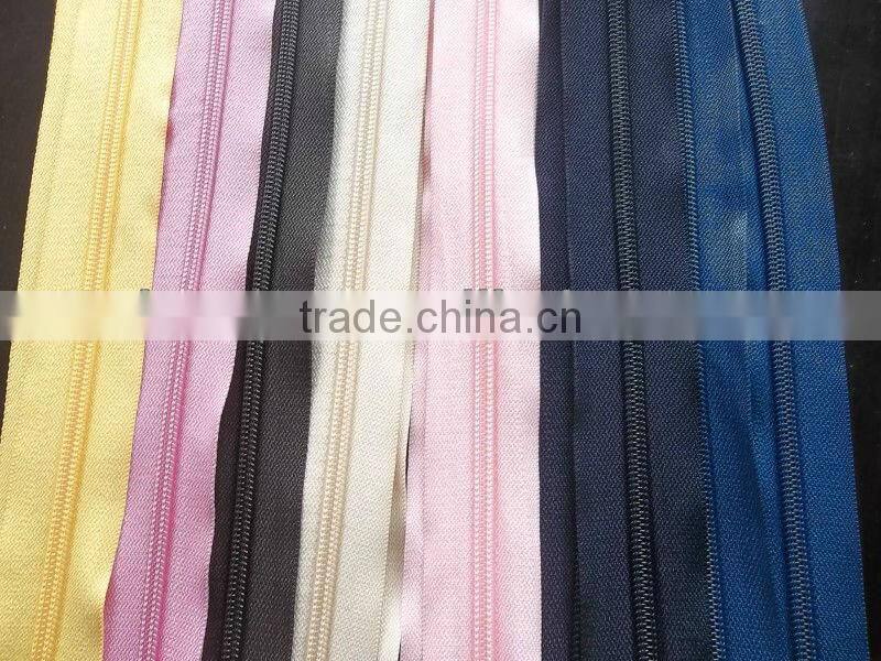 nylon long chain zipper stocklot for garments