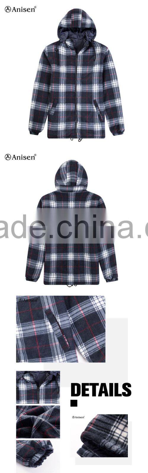 2017 oem service factory wholesale reversible plaids men coat
