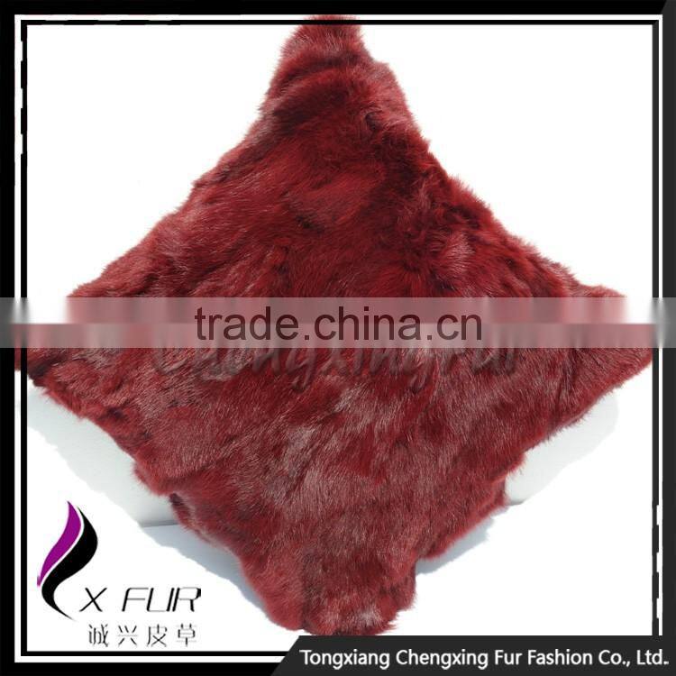 CX-D-17F Excellent Custom Design Rabbit Fur Pillow Cases